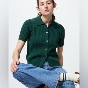 Uniqlo Ribbed Short Sleeve Cardigan